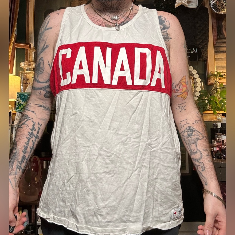 Canada Red and White Men's Tank Top XL